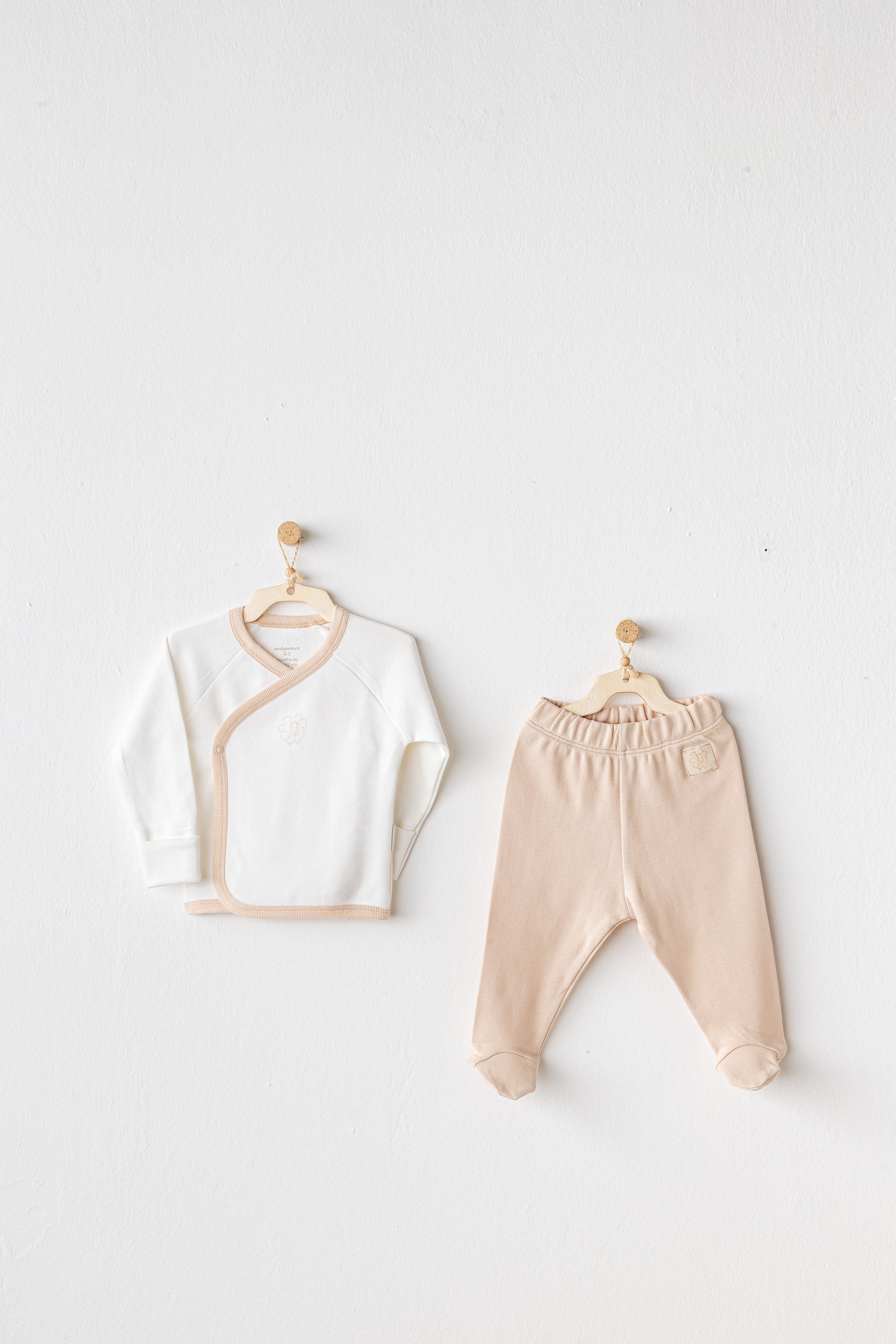 Andywawa Organik GOTS 10lu Unisex Set Ekru