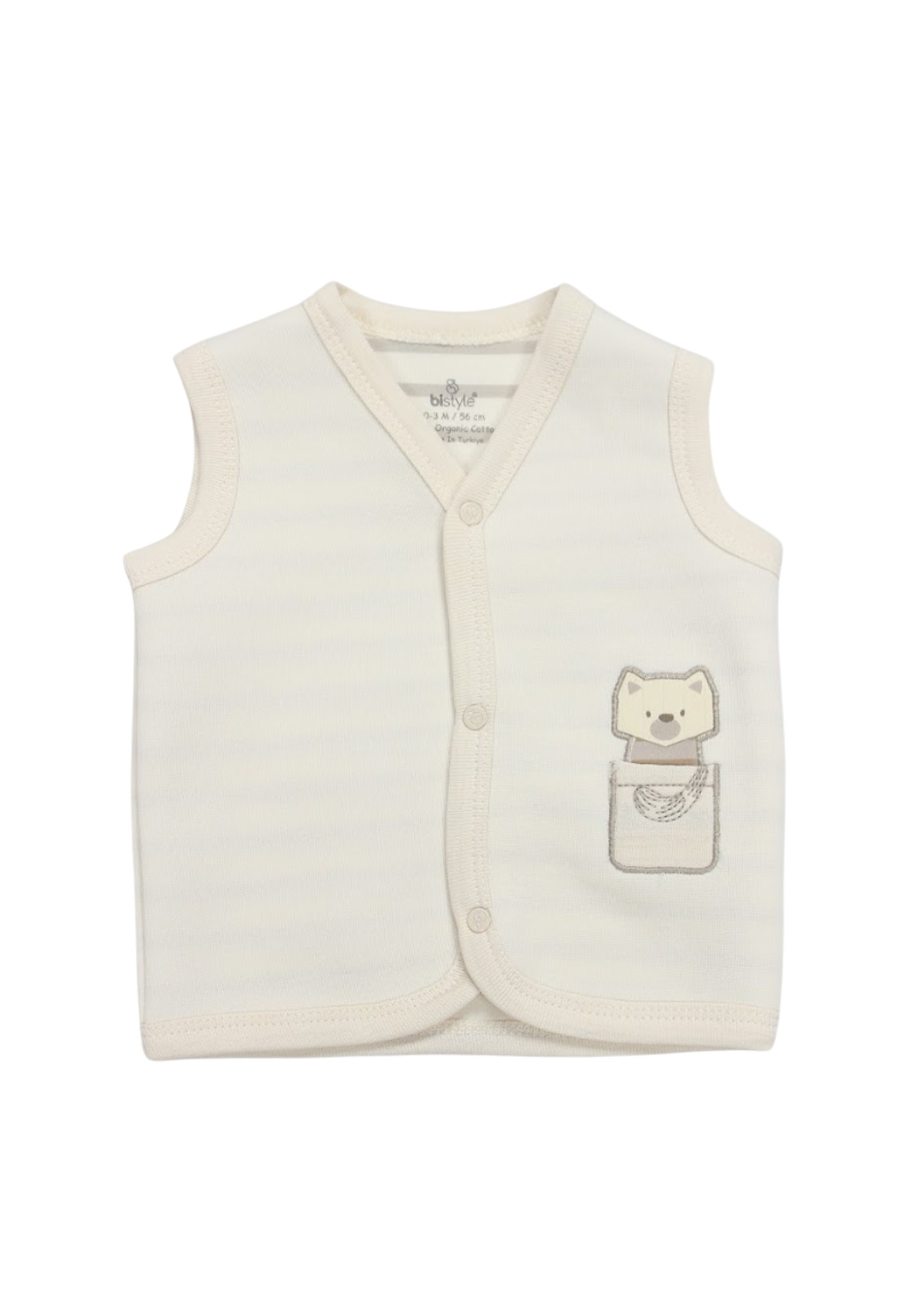 Bistyle Racoon %100 Organik Çift Taraflı Unisex Yelek