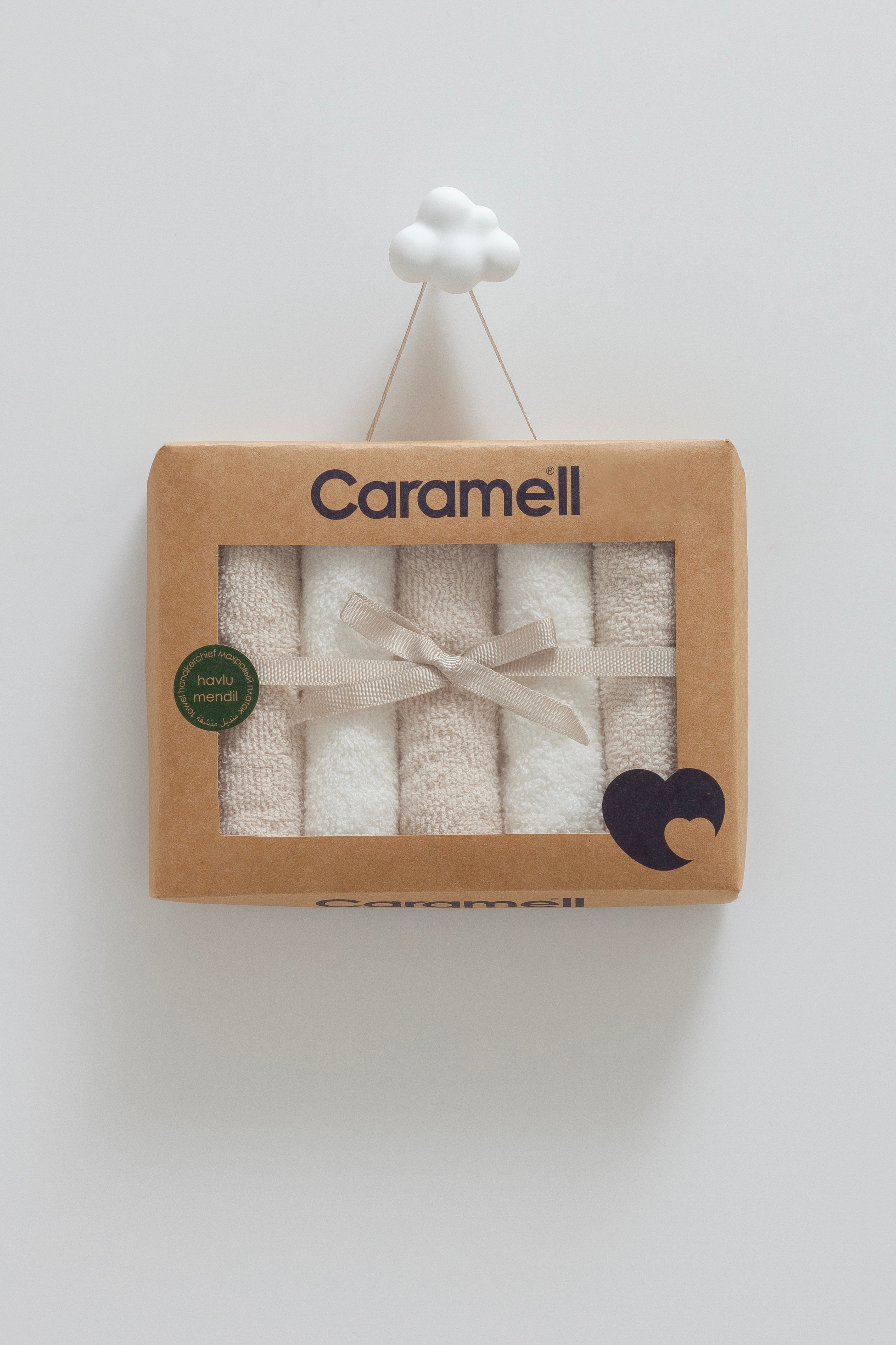 Caramell Havlu Ağız Mendili 5li Premium Soft Bej