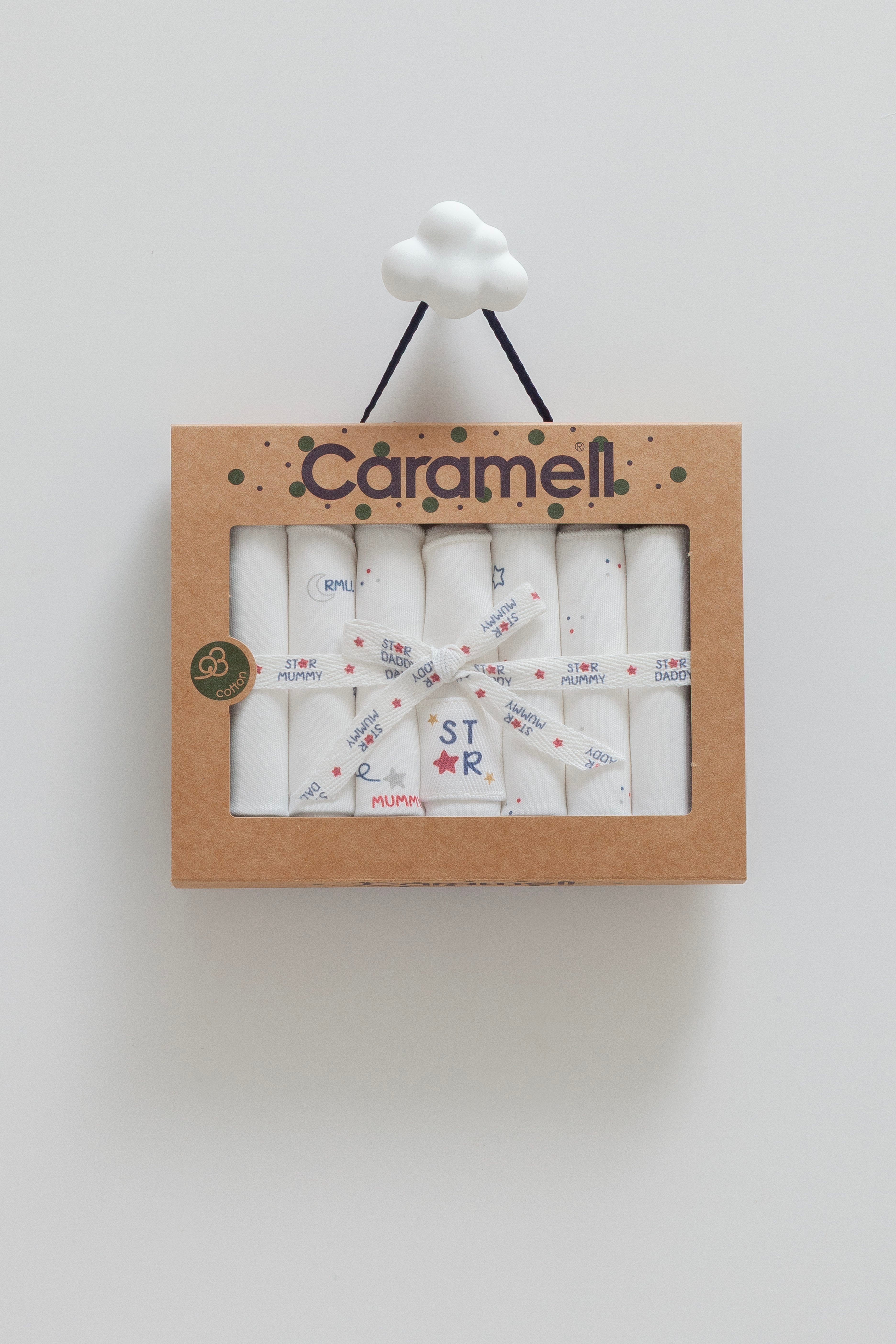 Caramell Premium Ağız Mendili 7li Family Ekru