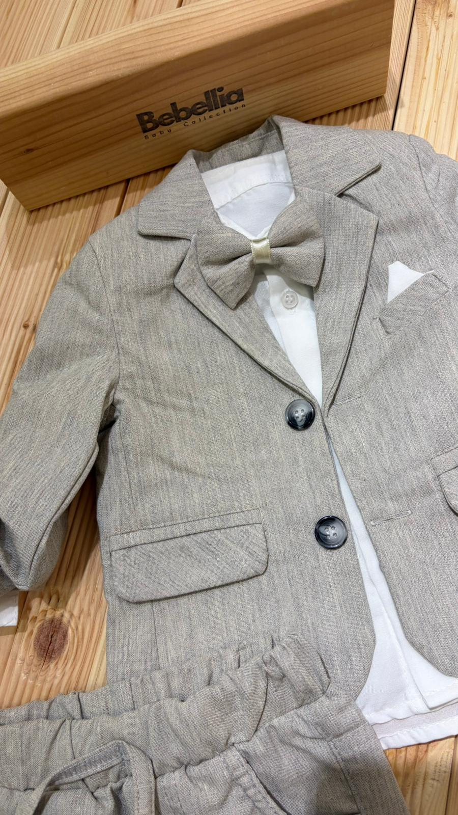 Ceketli Papyonlu Premium Erkek Takım Grimelanj