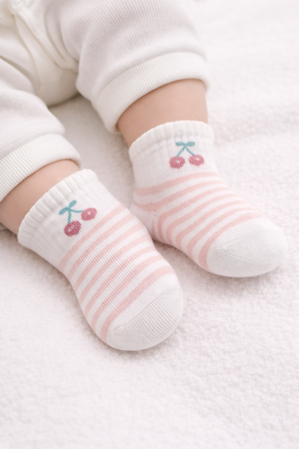 GOTS Sertifikalı 3lü Dikişsiz Çorap Pudra Ekru Pembe