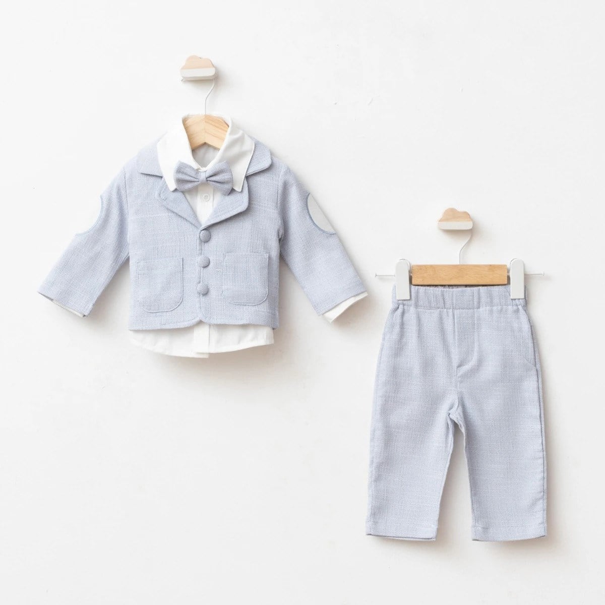 Erkek Bebek TakımPugi Venedik Müslin Ceketli Set Mavi