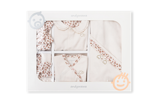 Andywawa %100 Pamuk 10lu Set Leopard Ekru