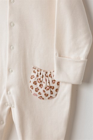 Andywawa %100 Pamuk 10lu Set Leopard Ekru