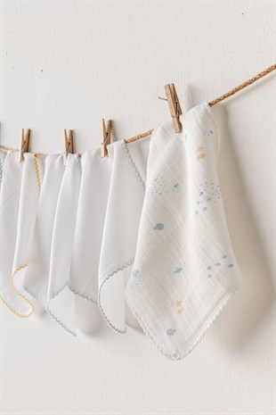 Andywawa %100 Pamuk 5li Ağız Mendili 25*25cm