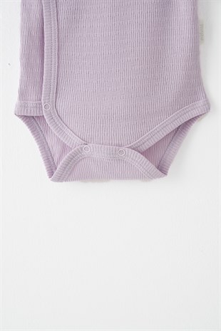 Andywawa Modal 2li Kısa Kol Kruvaze Badi Lila