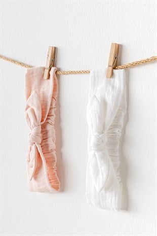 Andywawa Müslin 2li Bandan Pembe Beyaz