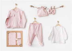 Andywawa Organik 5li Naturel Kız Set Pembe
