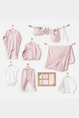 Andywawa Organik GOTS 10lu Naturel Kız Set Pembe