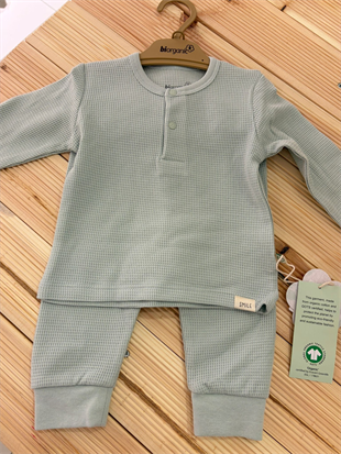 Biorganic GOTS Sertifikalı Waffle Smile 2li set Mint