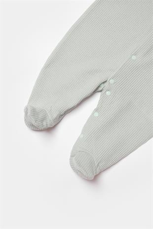 Biorganic GOTS Sertifikalı Waffle Tulum Smile Mint