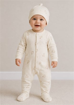 Bistyle Family %100 Organik Kız Tulum Bej