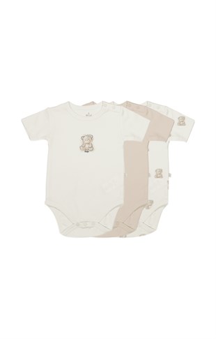 Bistyle GOTS Sertifikalı 3lü Badi My Teddy Ekru Bej