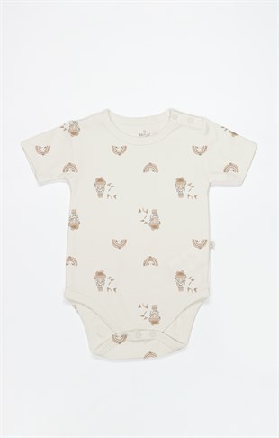 Bistyle GOTS Sertifikalı 3lü Badi Rainbow Ekru Somon