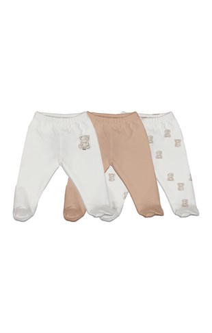 Bistyle GOTS Sertifikalı 3lü Pantolon My Teddy Ekru Bej
