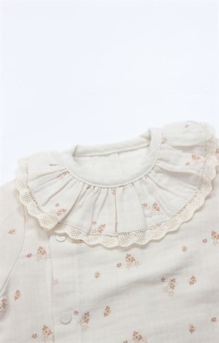 Bistyle GOTS Sertifikalı Flowers 4lü Müslin Set Bej