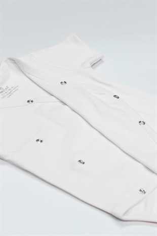 Bistyle GOTS Sertifikalı Kruvaze K.Kol Badi Beyaz