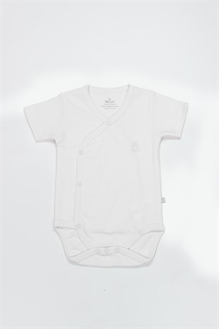 Bistyle GOTS Sertifikalı Kruvaze K.Kol Badi Beyaz