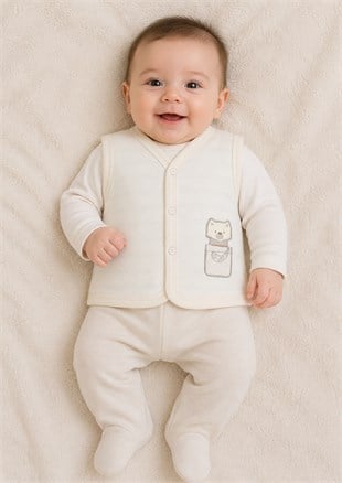 Bistyle Racoon %100 Organik Çift Taraflı Unisex Yelek