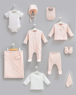 Caramell %100 Pamuk Beti Kız 10lu Set Pembe