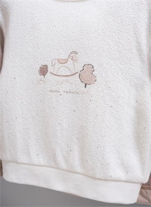 Caramell %100 Pamuk Kaşe Hırkalı 3lü Unisex Nature