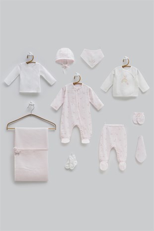 Caramell %100 Pamuk Love Time Müslin 10lu Set Pembe