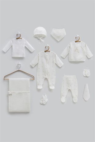 Caramell %100 Pamuk Love Time Müslin 10lu Set Ekru