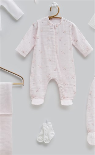 Caramell %100 Pamuk Love Time Müslin 10lu Set Pembe