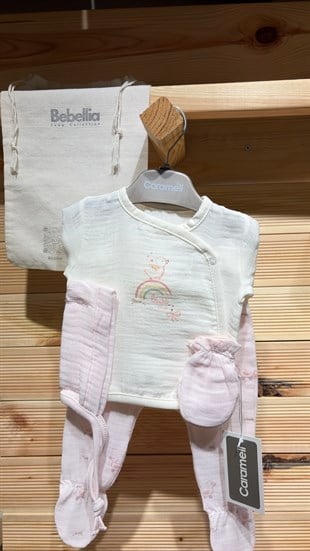 Caramell %100 Pamuk Müslin 5li Set Pembe