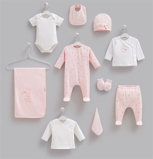 Caramell %100 Pamuk Rose Kız 10lu Set Pembe