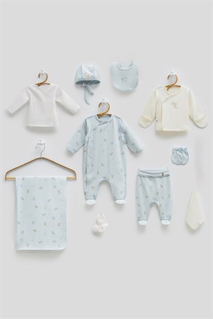 Caramell %100 Pamuk Ters Dikişli 10lu Set Mavi