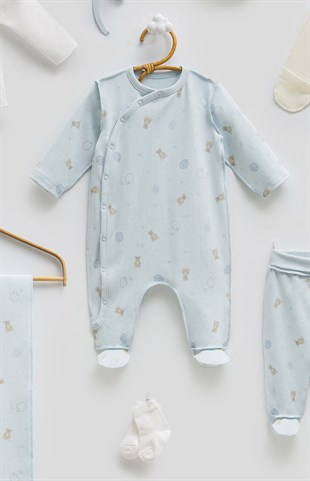 Caramell %100 Pamuk Ters Dikişli 10lu Set Mavi