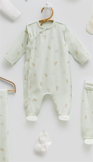Caramell %100 Pamuk Ters Dikişli 10lu Unisex Set Yeşil