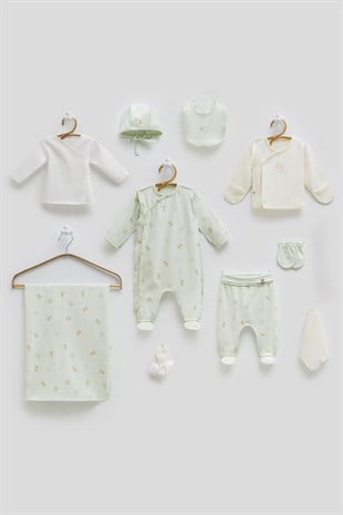 Caramell %100 Pamuk Ters Dikişli 10lu Unisex Set Yeşil