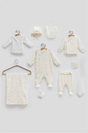 Caramell %100 Pamuk Ters Dikişli 10lu Unisex Set Ekru 