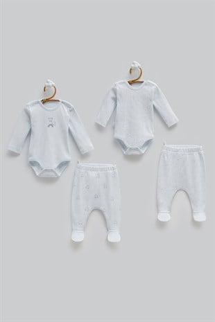 Caramell 4lü First Car Erkek Badi Pant Seti Mavi