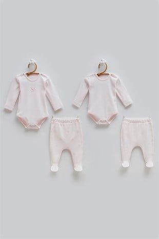 Caramell 4lü Love Badi Pant Seti Pembe