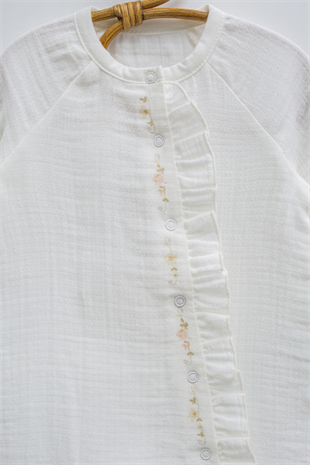 Caramell Marin Müslin Tulum Kız Ekru