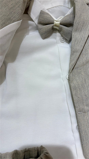 Ceketli Papyonlu Premium Erkek Takım Grimelanj