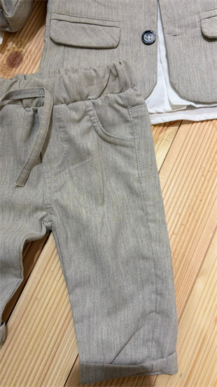 Ceketli Papyonlu Premium Erkek Takım Grimelanj