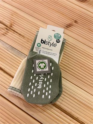 GOTS Sertifikalı 2li Kaymaz Çorap Nil Natural