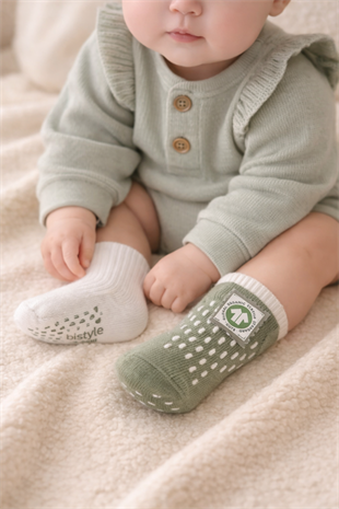 GOTS Sertifikalı 2li Kaymaz Çorap Nil Natural