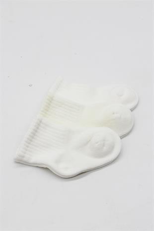 GOTS Sertifikalı 3lü Dikişsiz Çorap Ekru Unisex