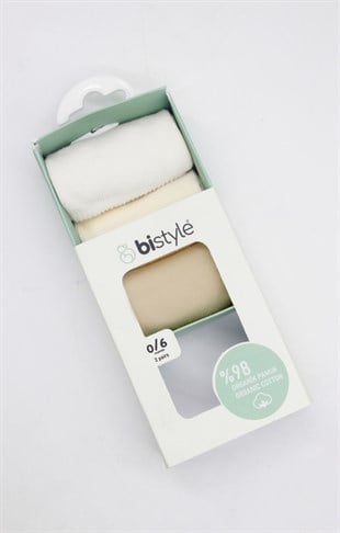 GOTS Sertifikalı 3lü Soket Çorap Ekru Natural Bej