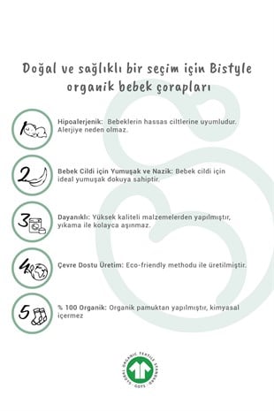 GOTS Sertifikalı 5li Soket Çorap Bej Mix