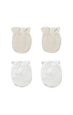 GOTS Sertifikalı Safari 2li Eldiven Yeşil Ekru