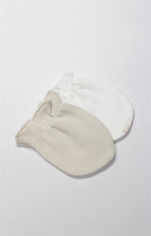 GOTS Sertifikalı Safari 2li Eldiven Yeşil Ekru