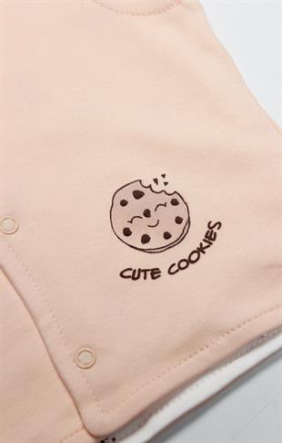 GOTS Sertifikalı Yelek Cute Happy Somon-Unisex