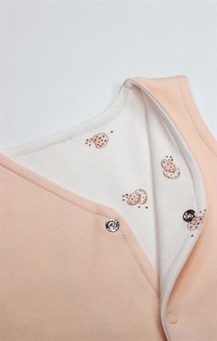 GOTS Sertifikalı Yelek Cute Happy Somon-Unisex